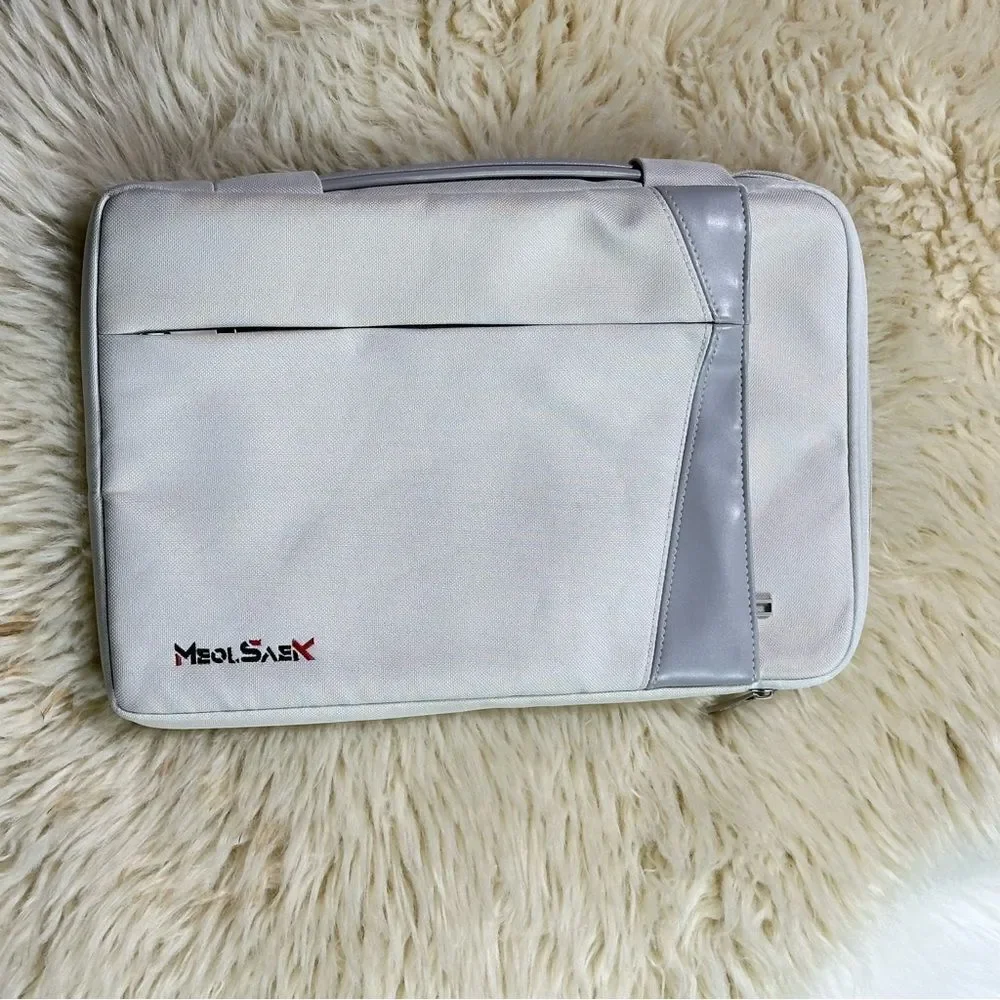 White Tablet Sleeve with Handle and Storage by